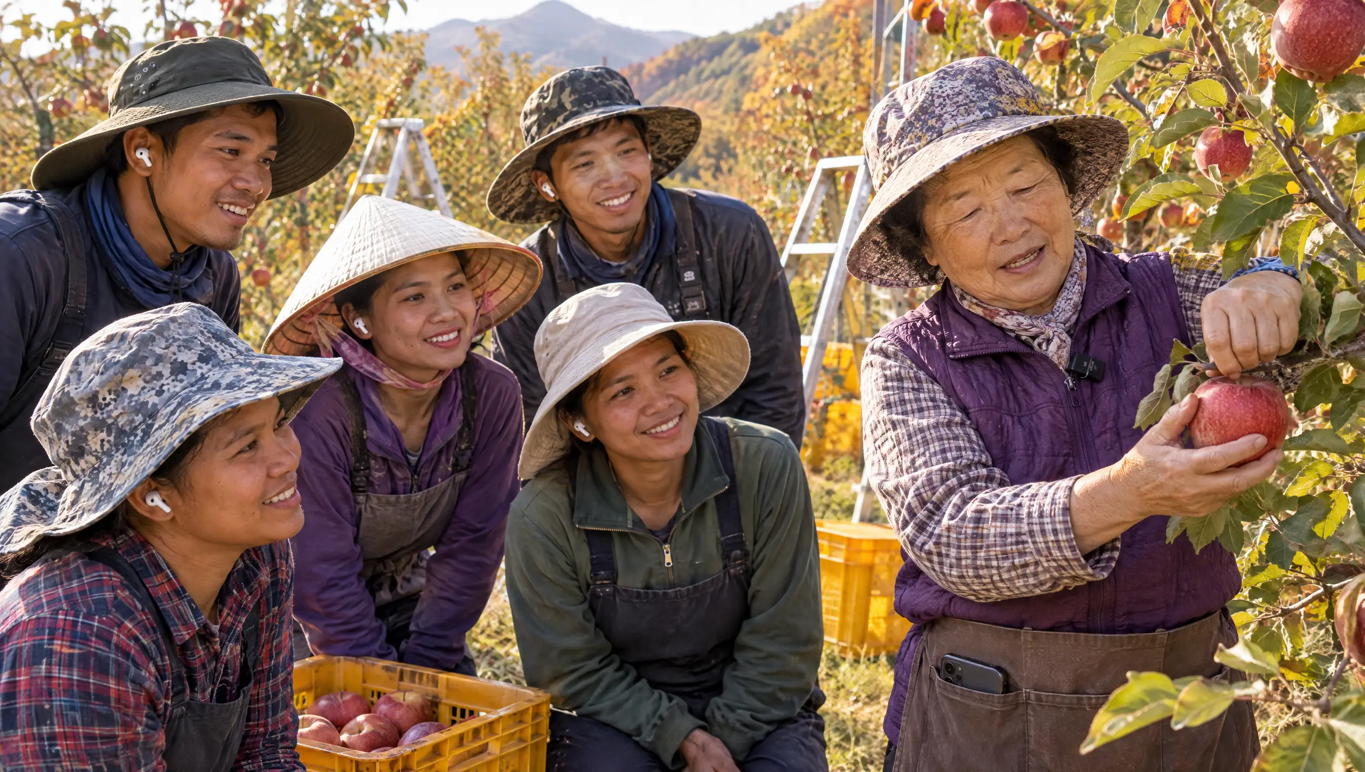 과수원 — 계절근로자 작업 요령